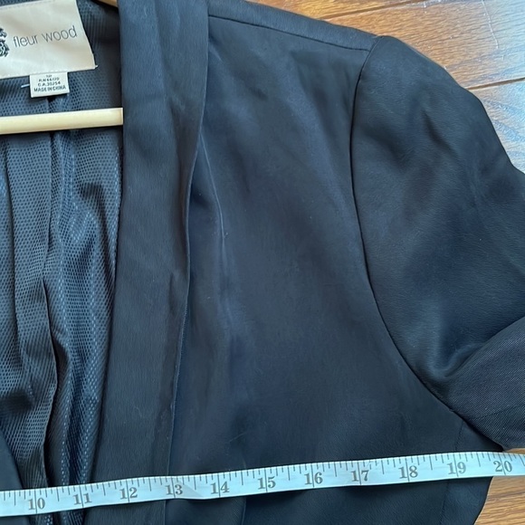 Anthropologie | Fleur Wood Strata Layered One Button Blazer Jacket Black 12 - Picture 9 of 11
